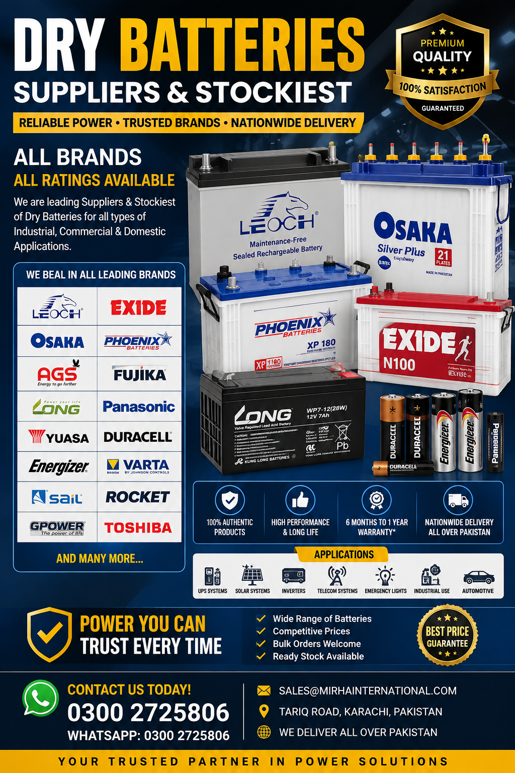 🔋 LONG Brand Dry Battery – Suppliers & Stockists in Pakistan 🇵🇰
