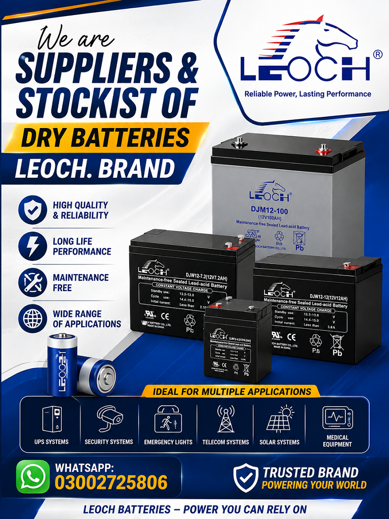 Leoch Battery Suppliers & Stockists in Pakistan