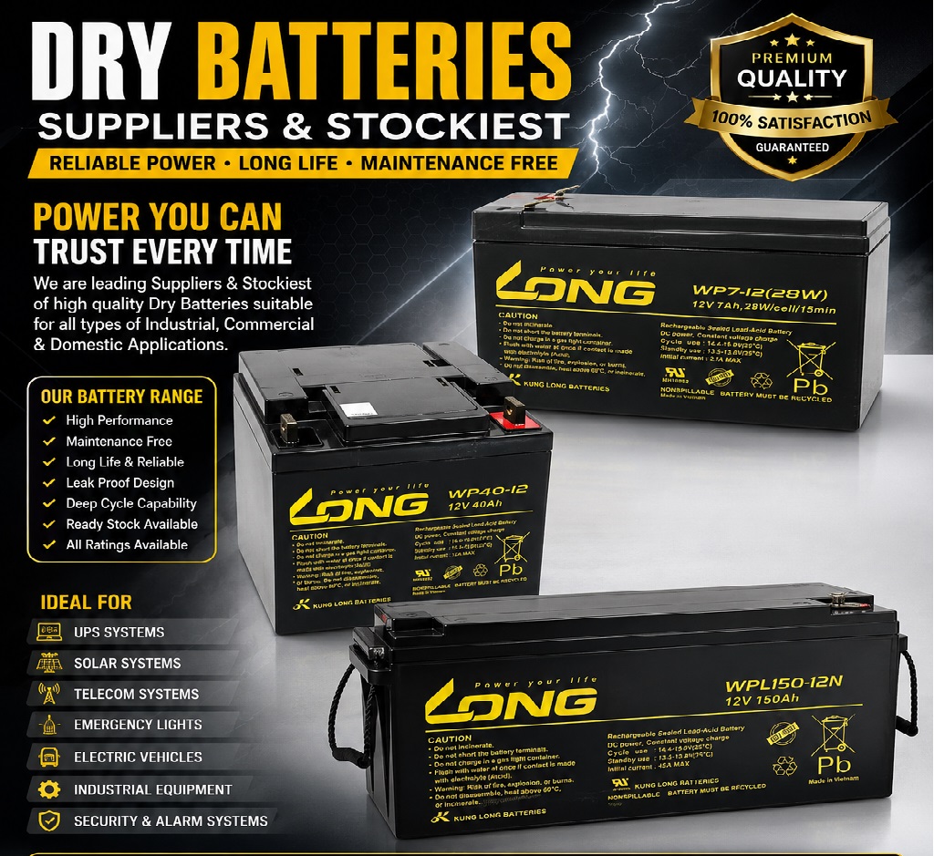 LONG Dry Battery Suppliers & Stockists in Pakistan